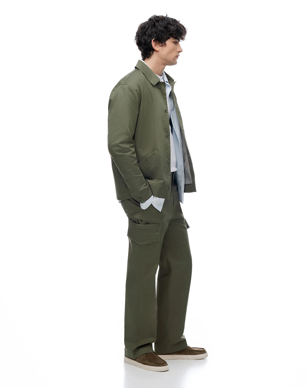 Pantalón cargo regular verde hombre