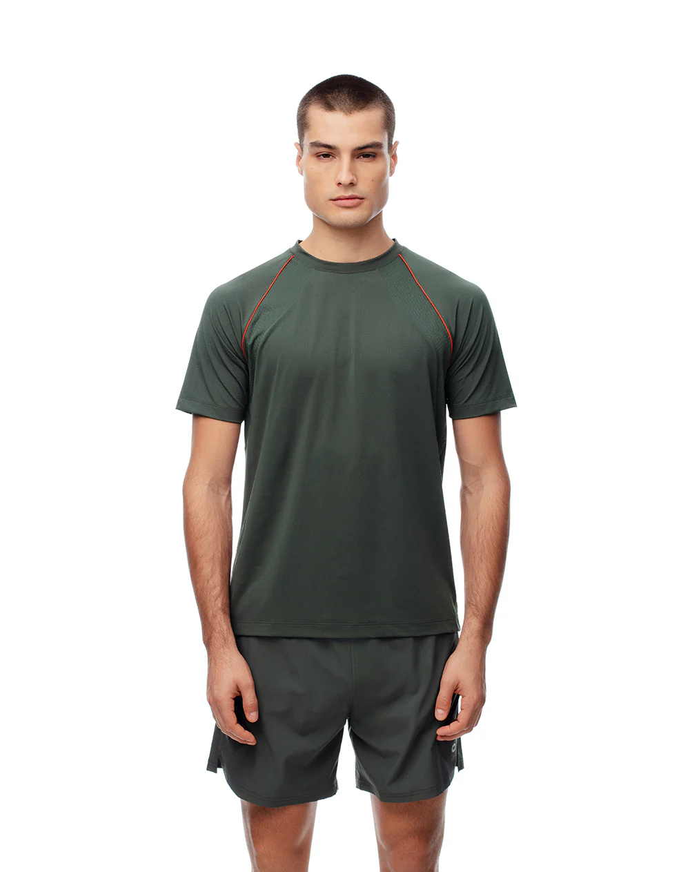Camiseta deportiva control humedad verde hombre