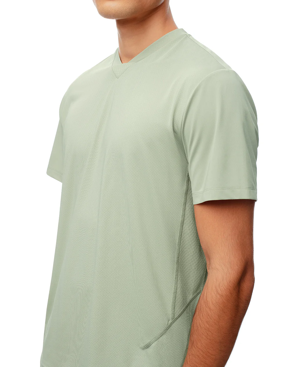 Camiseta deportiva control de humedad verde hombre - Image 3