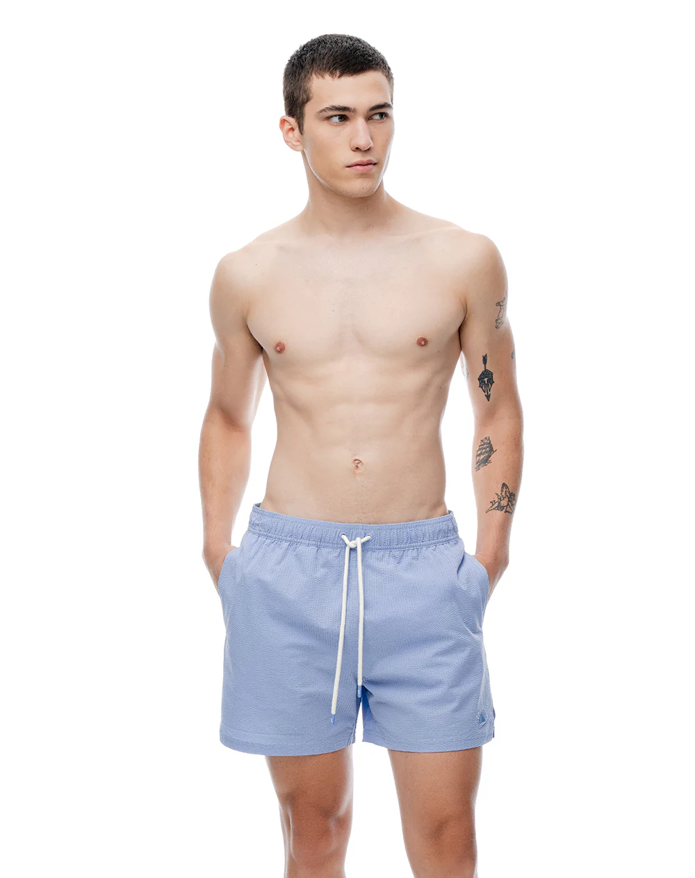 Pantaloneta de baño regular azul hombre - Image 4
