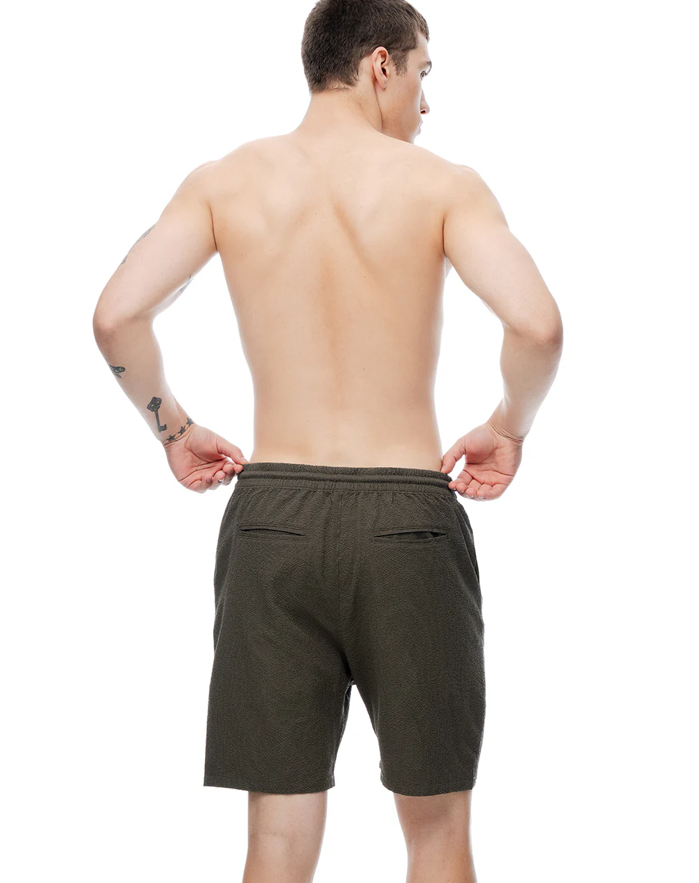 Pantaloneta de baño regular café hombre - Image 2