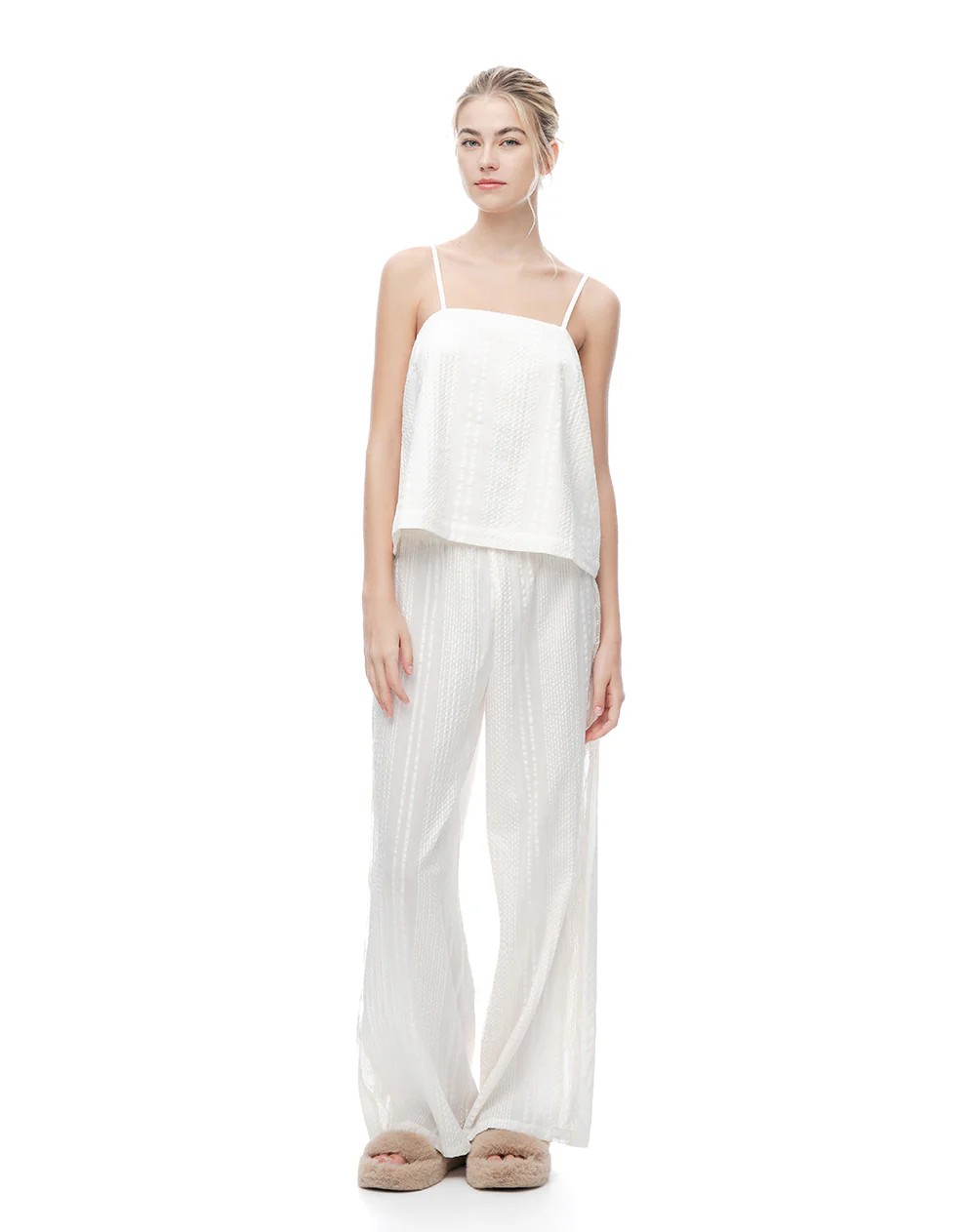 Blusa regular texturizada blanca mujer - Image 5