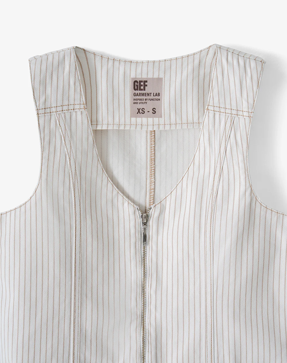 Chaleco denim crudo rayas mujer - Image 7
