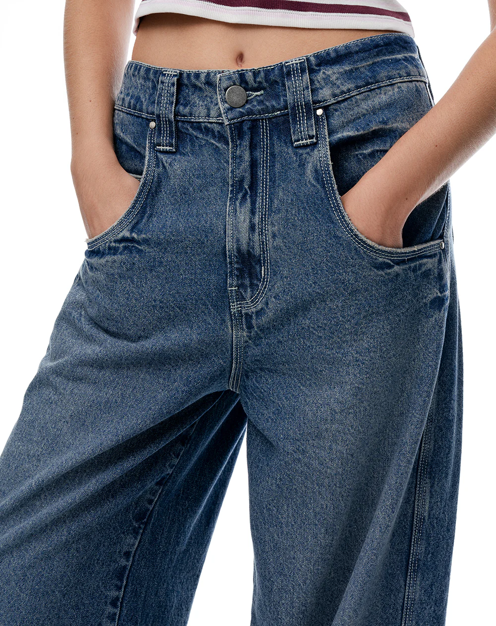 Jean loose tiro medio índigo medio mujer - Image 3