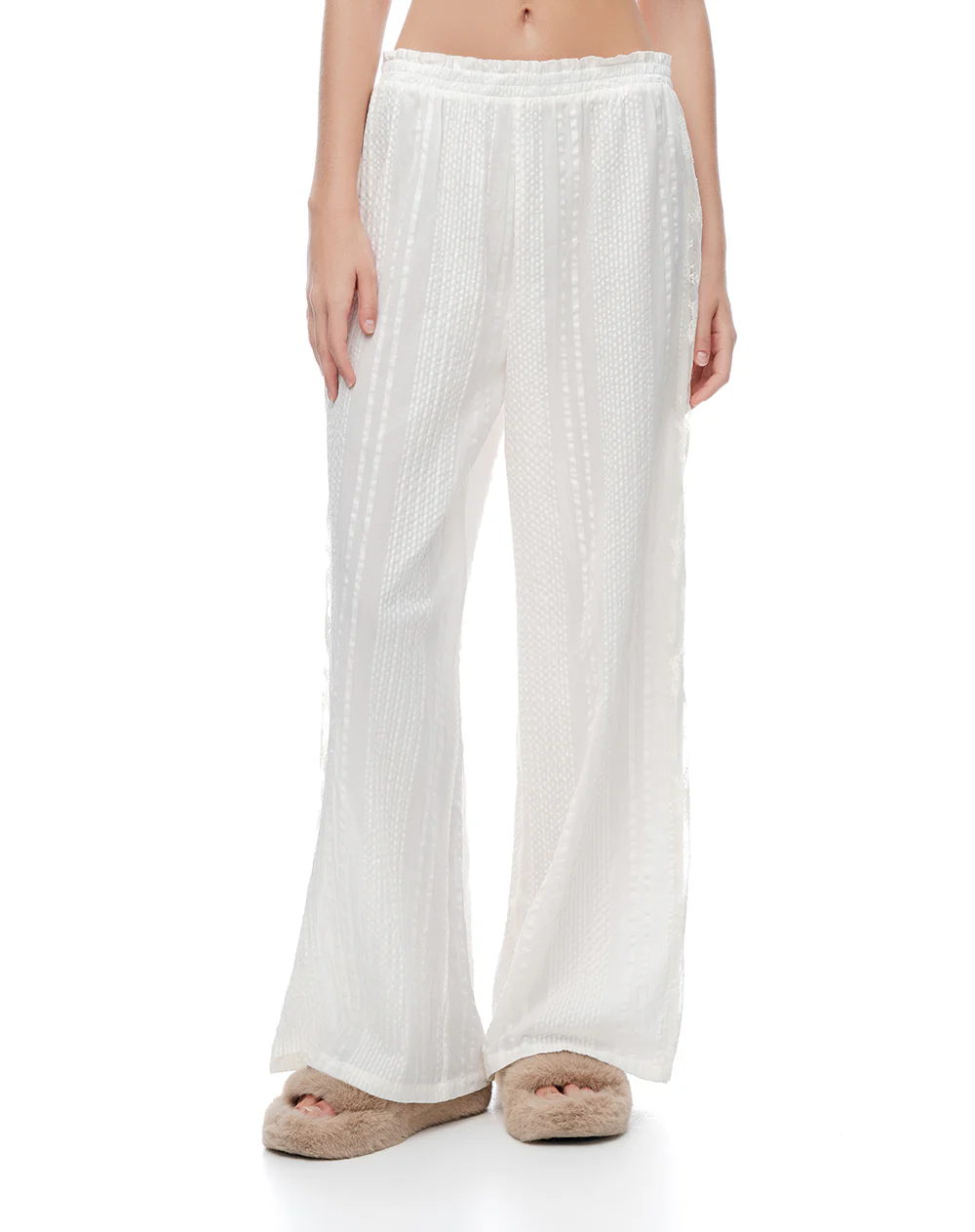 Pantalón de pijama texturizado blanco mujer - Image 5