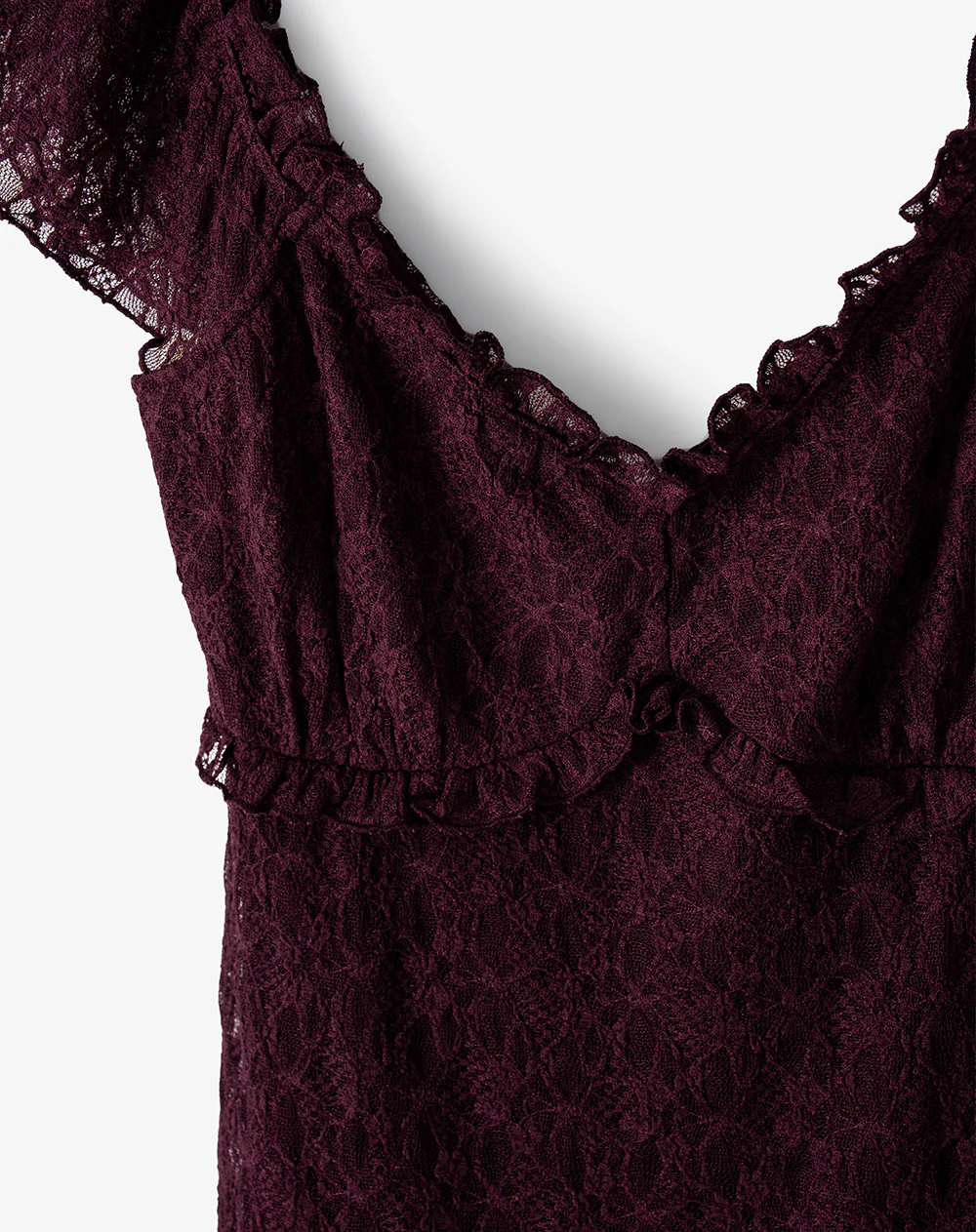 Vestido corto en encaje vino tinto mujer - Image 9