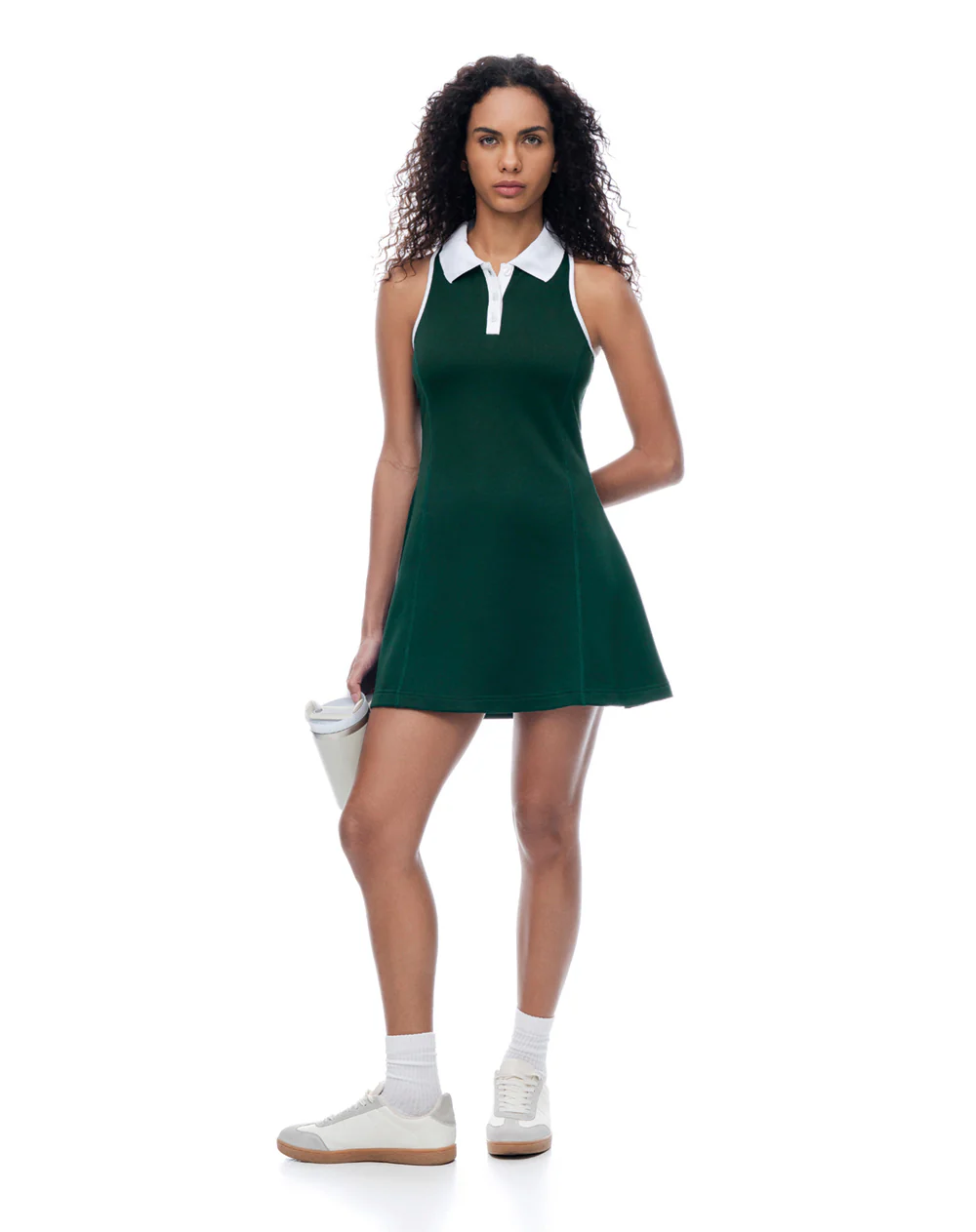 Vestido deportivo tipo polo verde mujer - Image 4