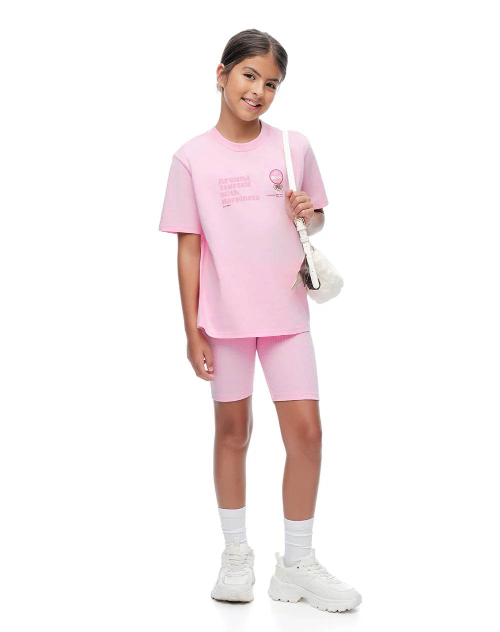 Camiseta + biker algodón rosado niña - Image 3