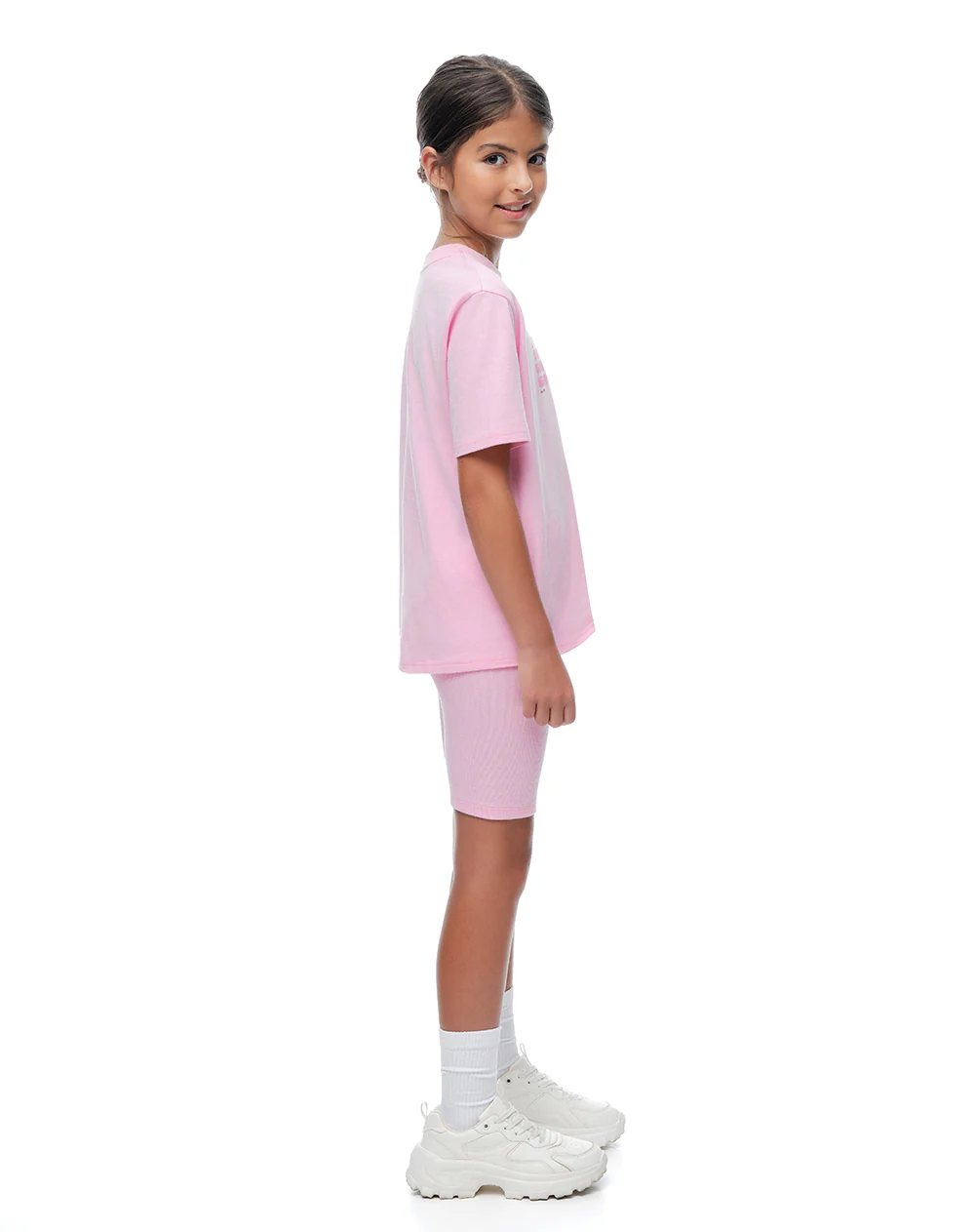 Camiseta + biker algodón rosado niña - Image 6