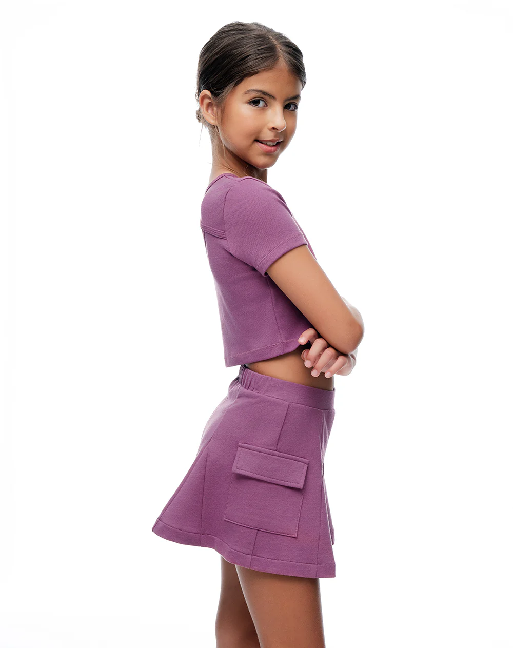 Short tiro alto morado niña - Image 4