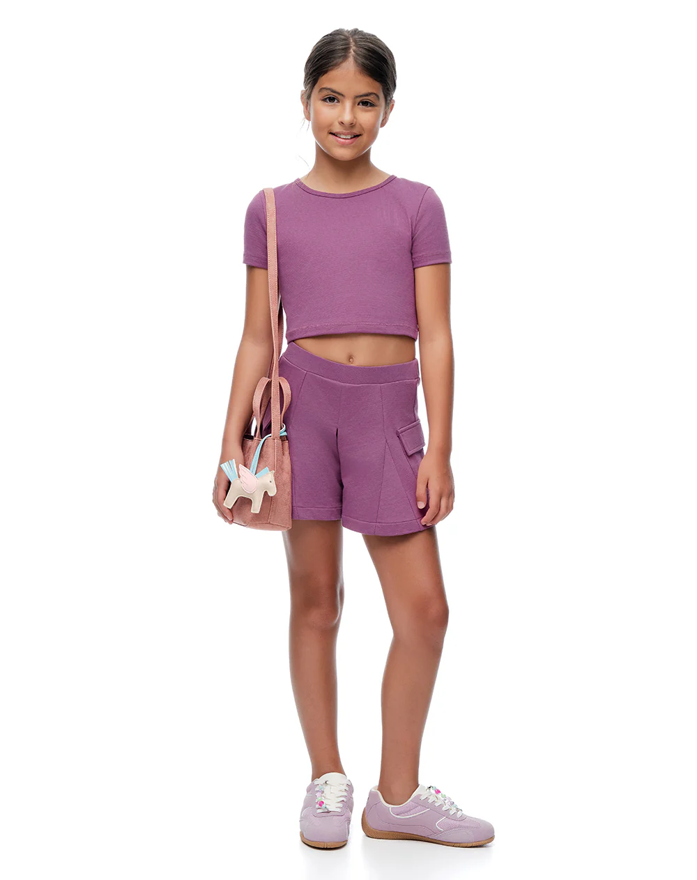 Short tiro alto morado niña - Image 5