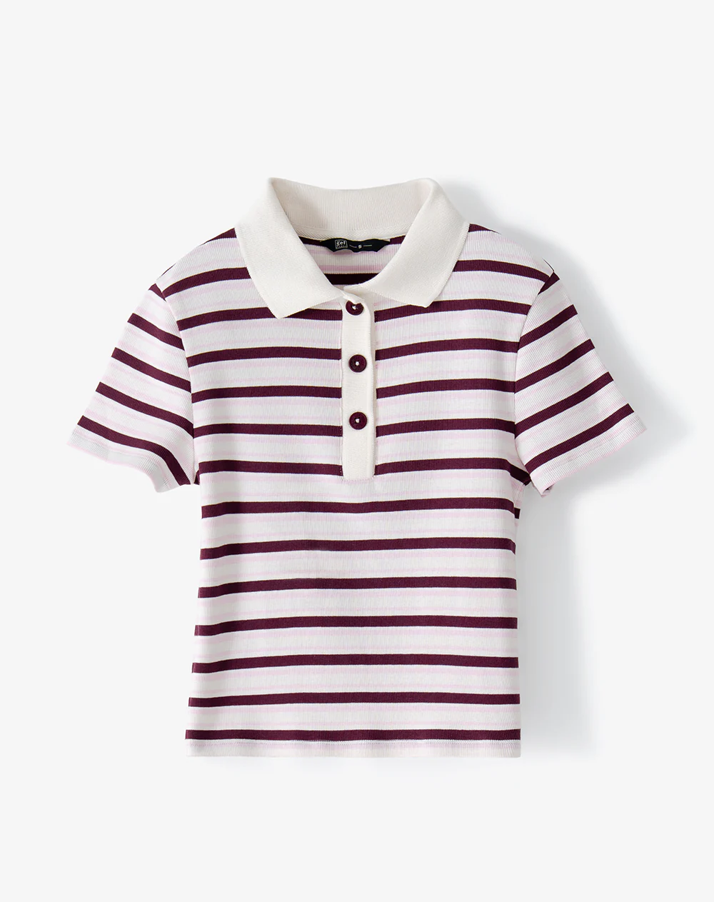 Polo slim vino tinto rayas mujer - Image 6