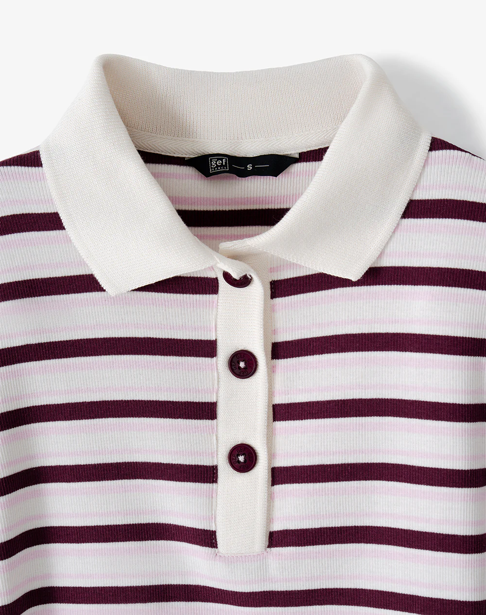Polo slim vino tinto rayas mujer - Image 7