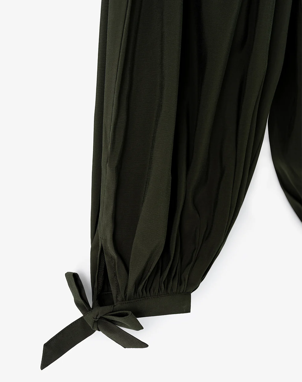 Pantalón balloon tiro medio verde mujer - Image 7
