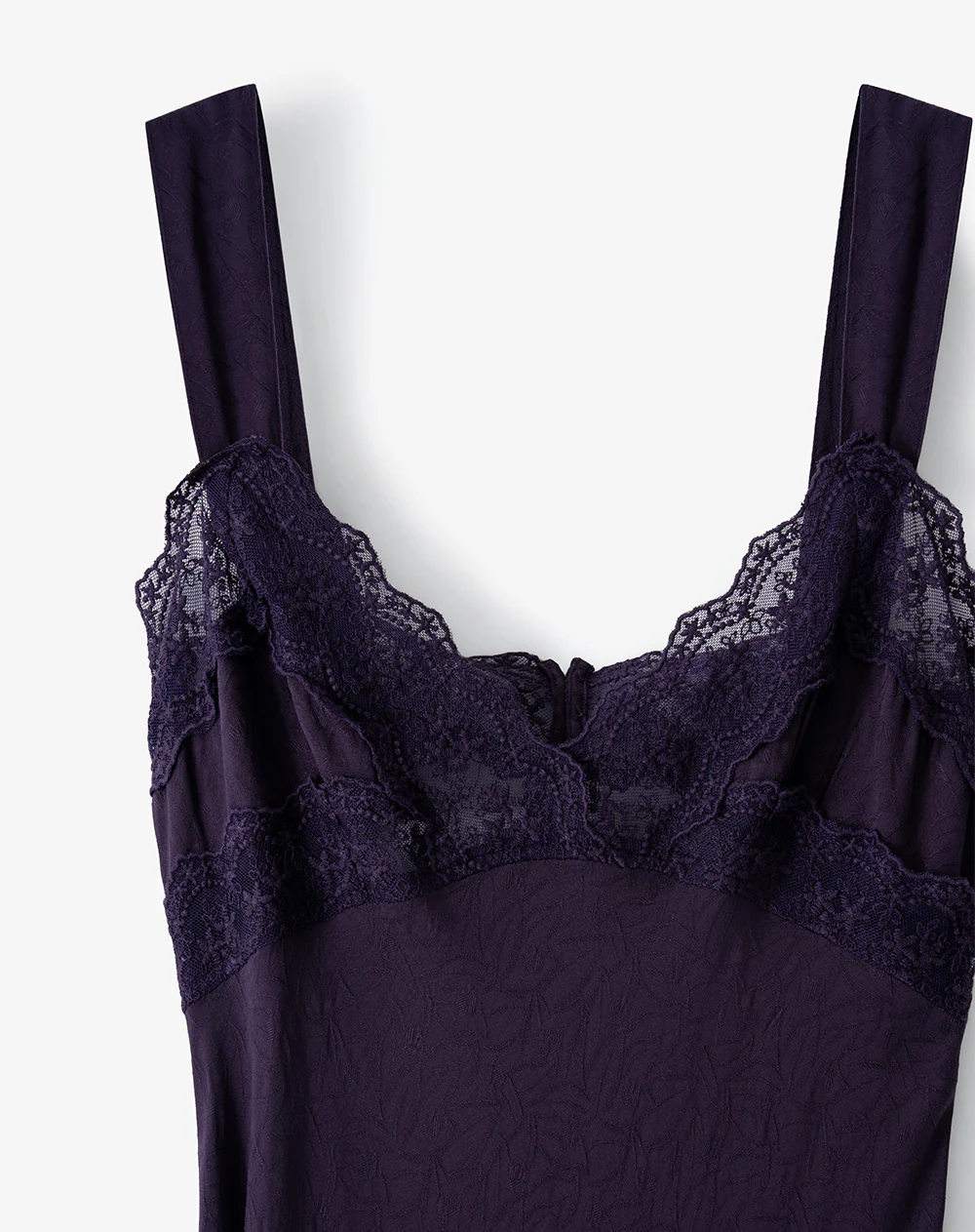 Vestido largo lencero encaje morado mujer - Image 7