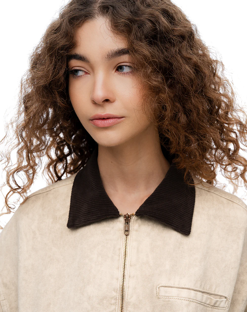 Chaqueta regular denim habano mujer - Image 3