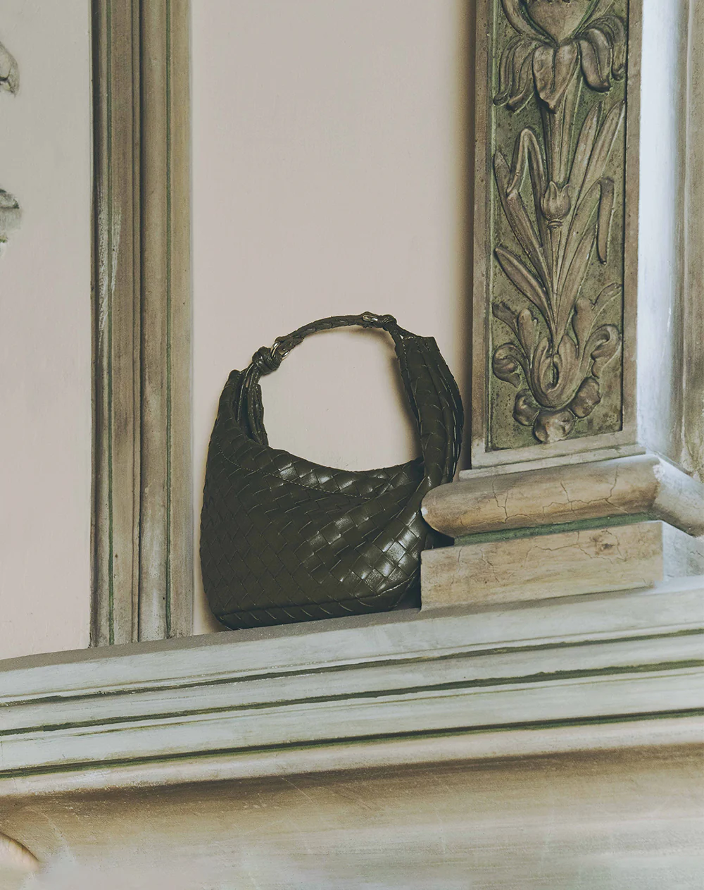 Bolso hobo efecto cuero trenzado verde mujer - Image 5