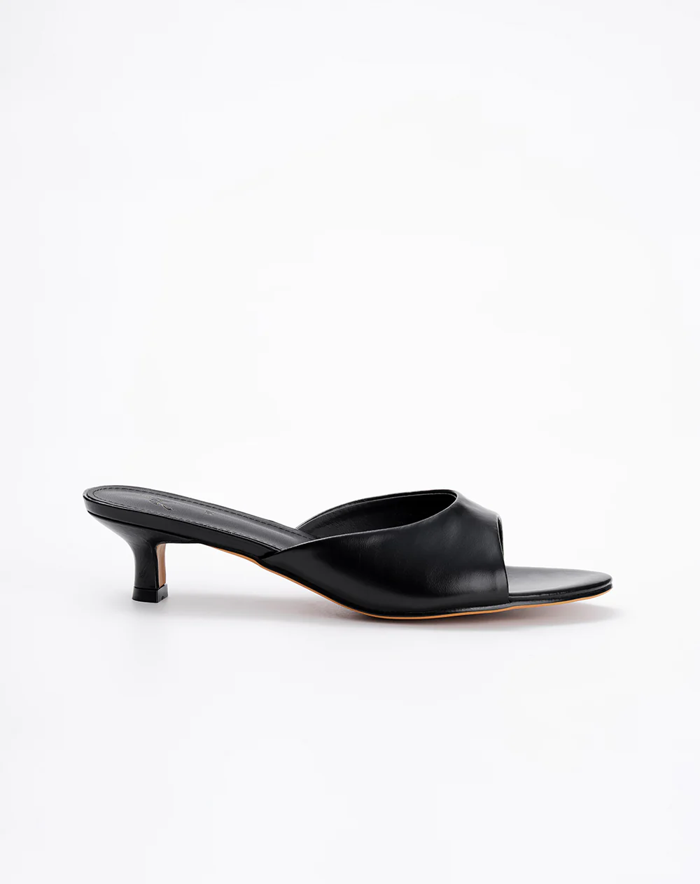 Sandalias mule de tacón bajo negro mujer - Image 2