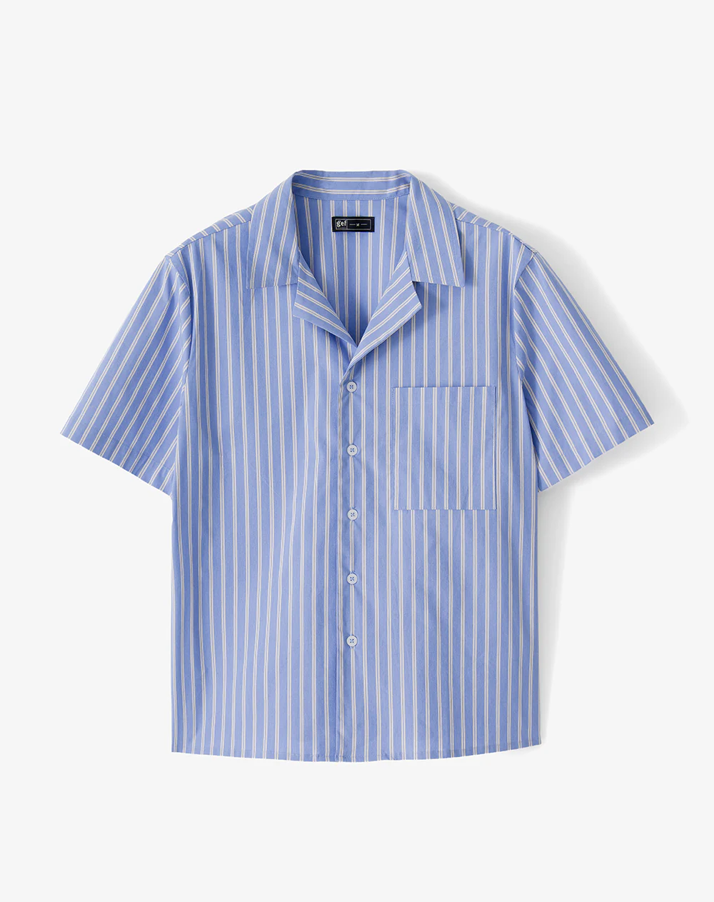Camisa + bermuda de pijama algodón azul con rayas hombre - Image 8