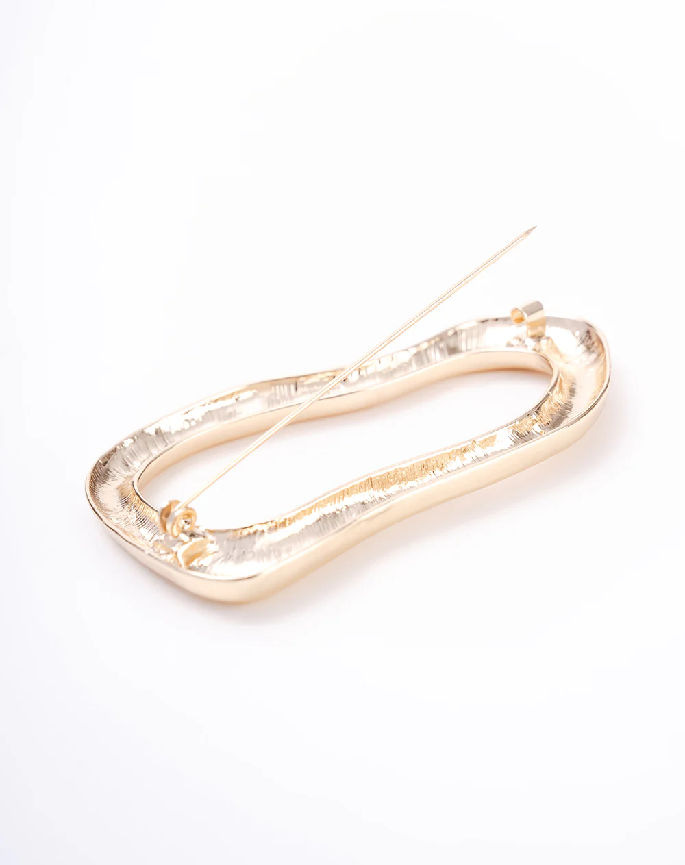 Prendedor asimétrico dorado mujer - Image 3