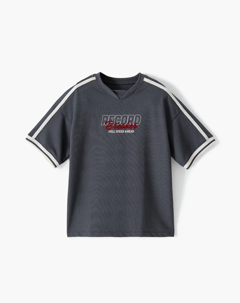 Camiseta regular manga corta gris niño - Image 5