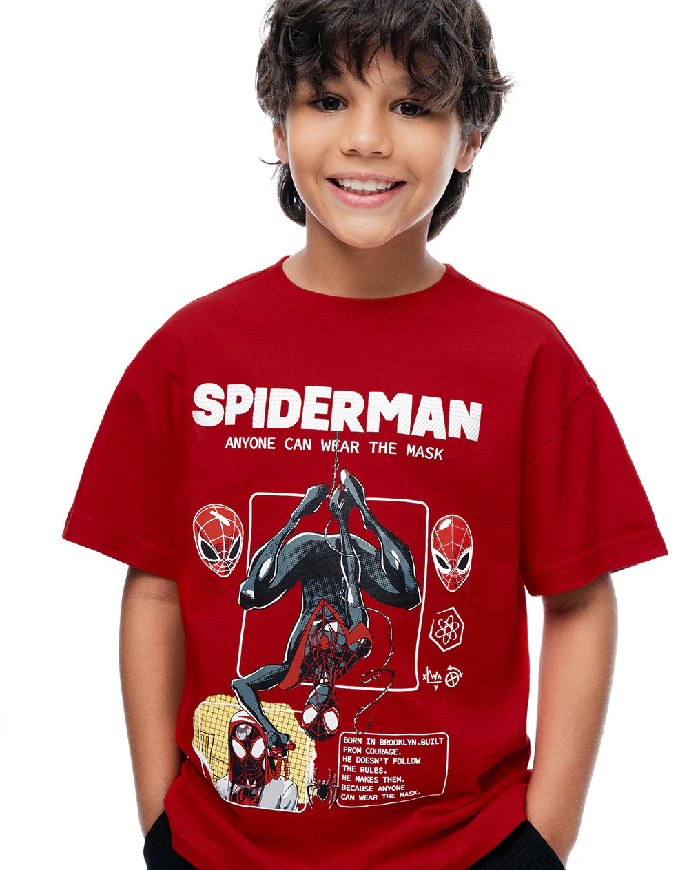 Camiseta regular Spiderman roja niño