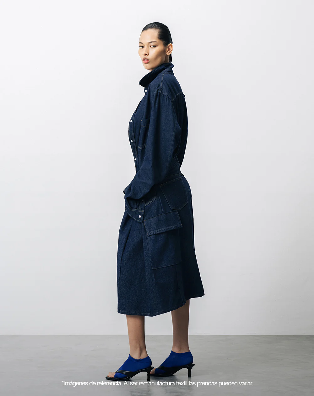 Bermuda denim tipo jort remanufacturada Gef x Alejandro Crocker mujer - Image 10