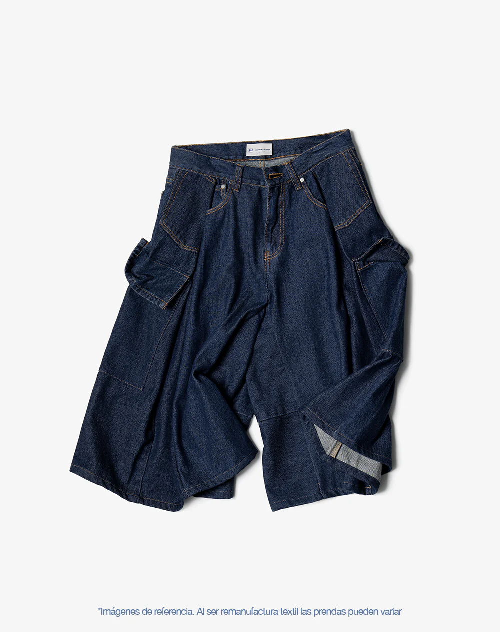 Bermuda denim tipo jort remanufacturada Gef x Alejandro Crocker mujer - Image 11