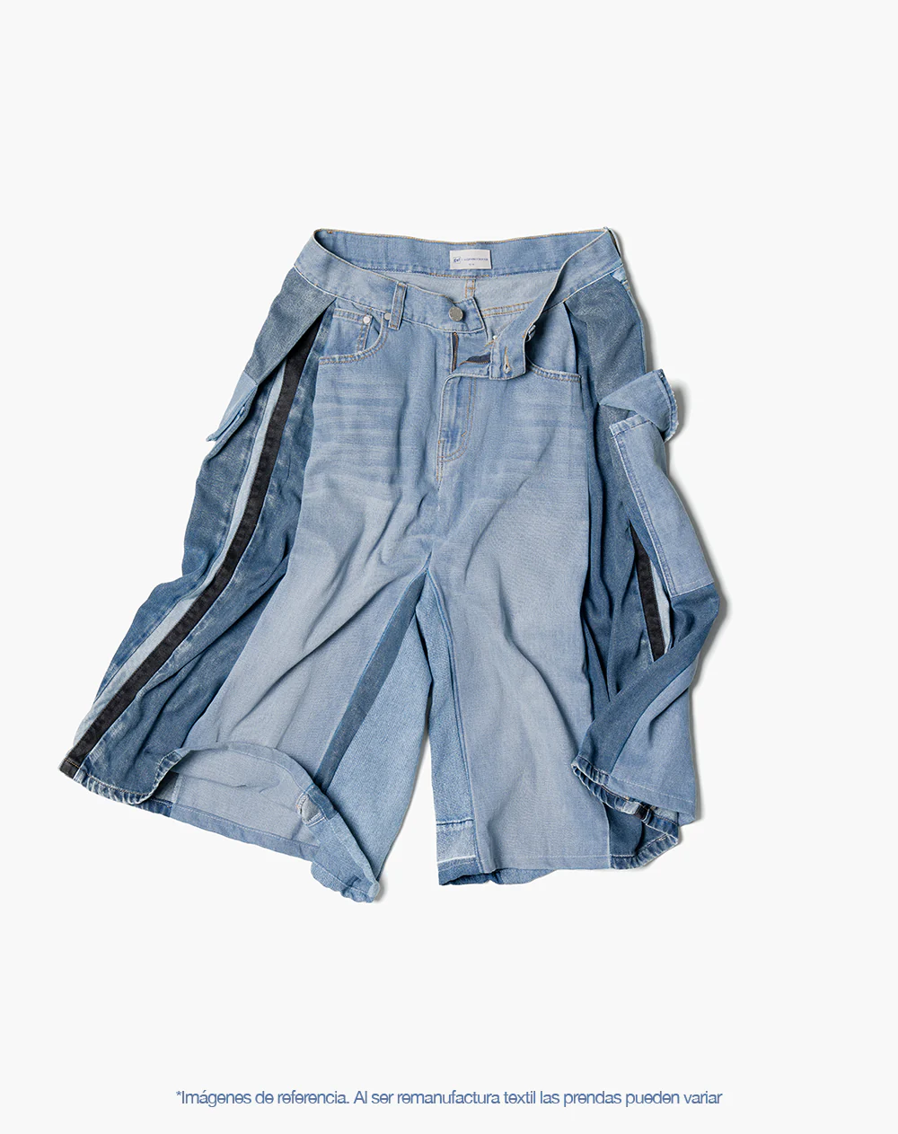 Bermuda denim tipo jort remanufacturada Gef x Alejandro Crocker mujer - Image 12