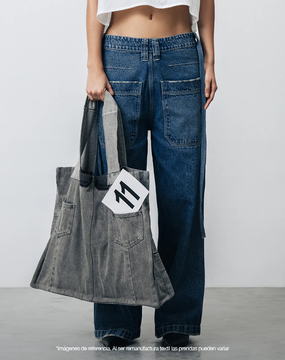 Tote bag denim maxi remanufacturado Gef x Alejandro Crocker mujer - Image 7