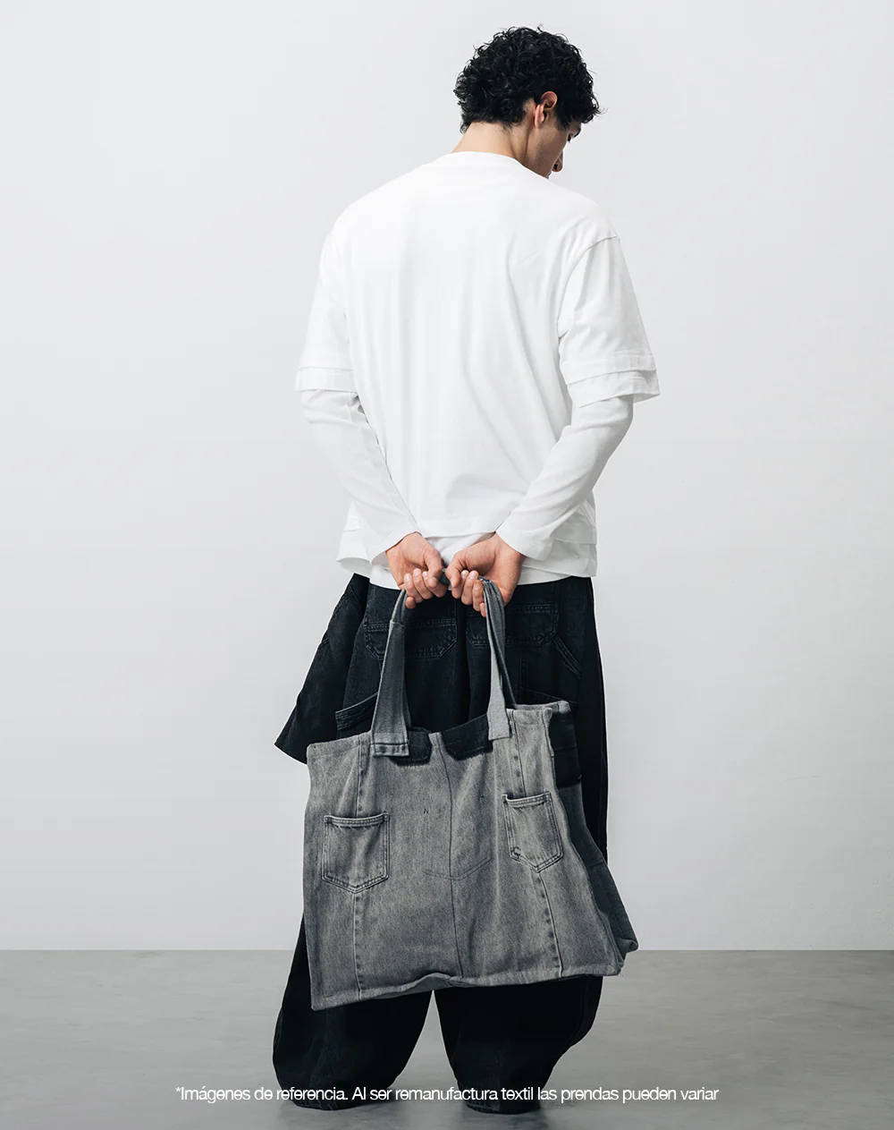 Tote bag denim maxi remanufacturado Gef x Alejandro Crocker mujer - Image 8