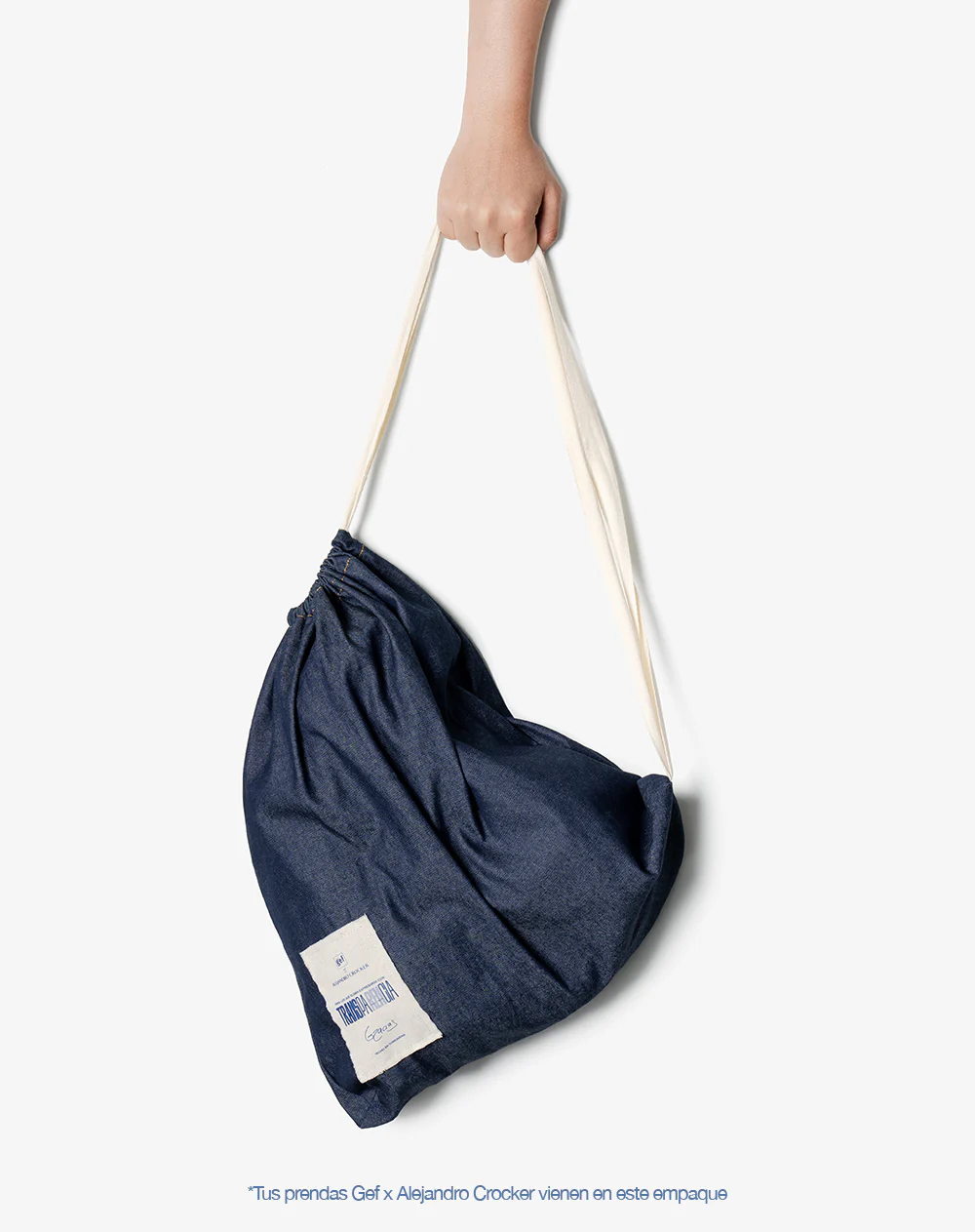 Tote bag denim maxi remanufacturado Gef x Alejandro Crocker mujer - Image 9