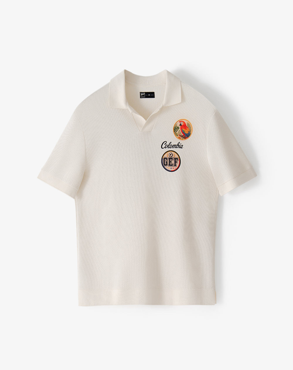 Camiseta polo regular Colombia juega bonito blanca hombre - Image 5