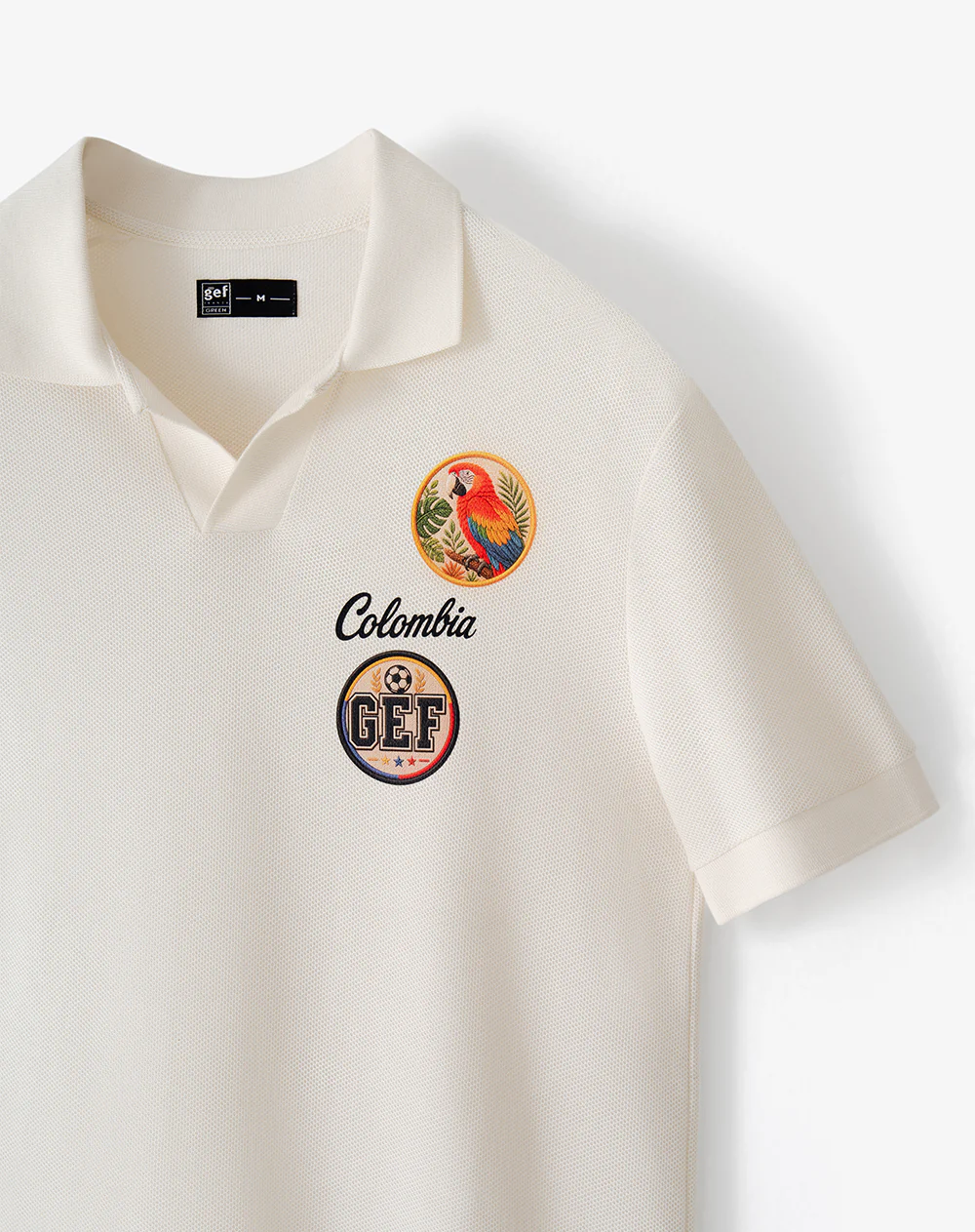 Camiseta polo regular Colombia juega bonito blanca hombre - Image 6