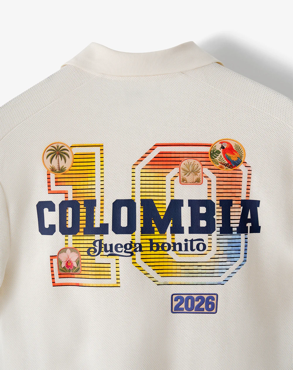 Camiseta polo regular Colombia juega bonito blanca hombre - Image 7