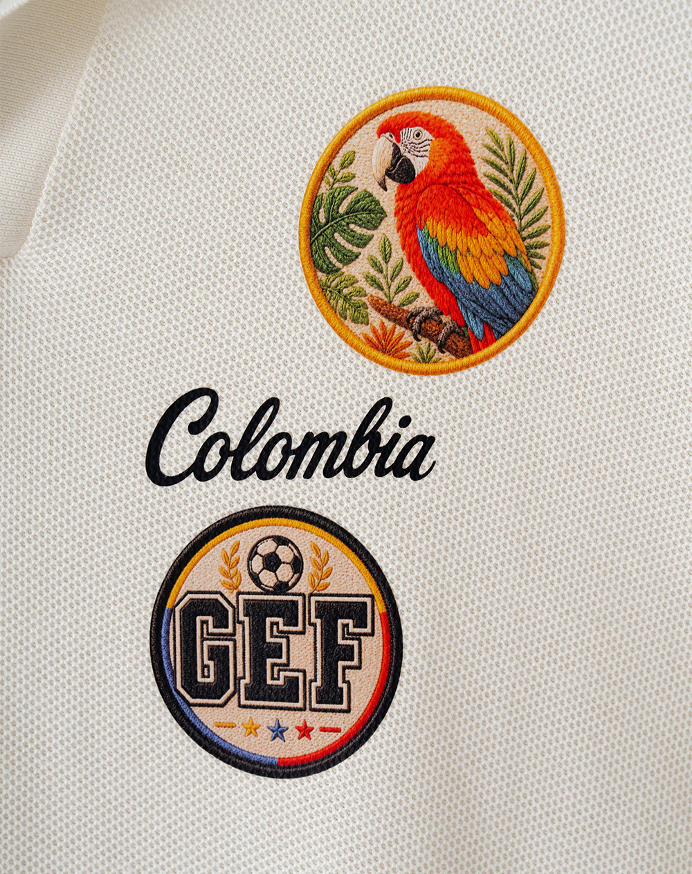 Camiseta polo regular Colombia juega bonito blanca hombre - Image 8