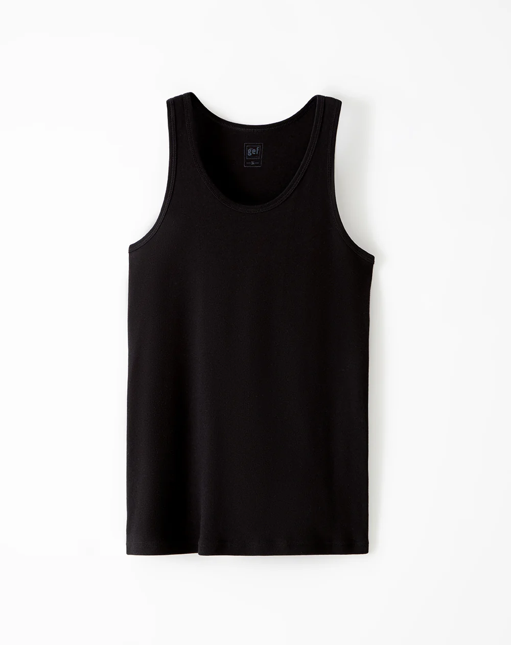 Camisilla slim algodón negra hombre