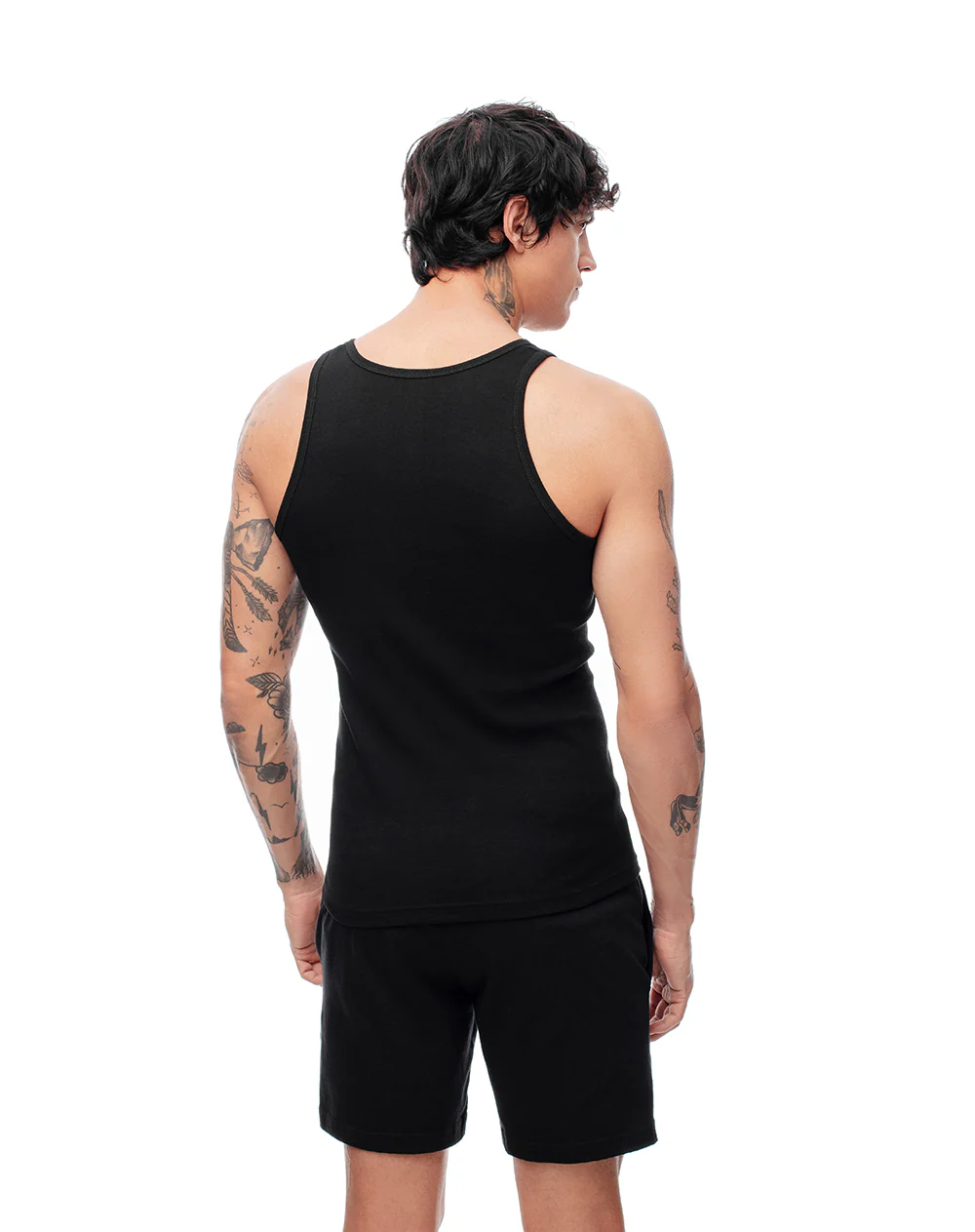Camisilla slim algodón negra hombre - Image 3