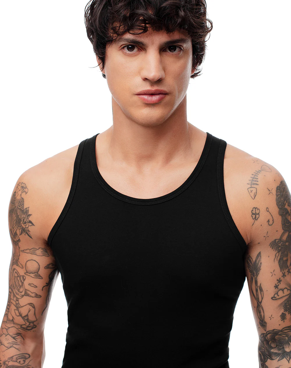 Camisilla slim algodón negra hombre - Image 4