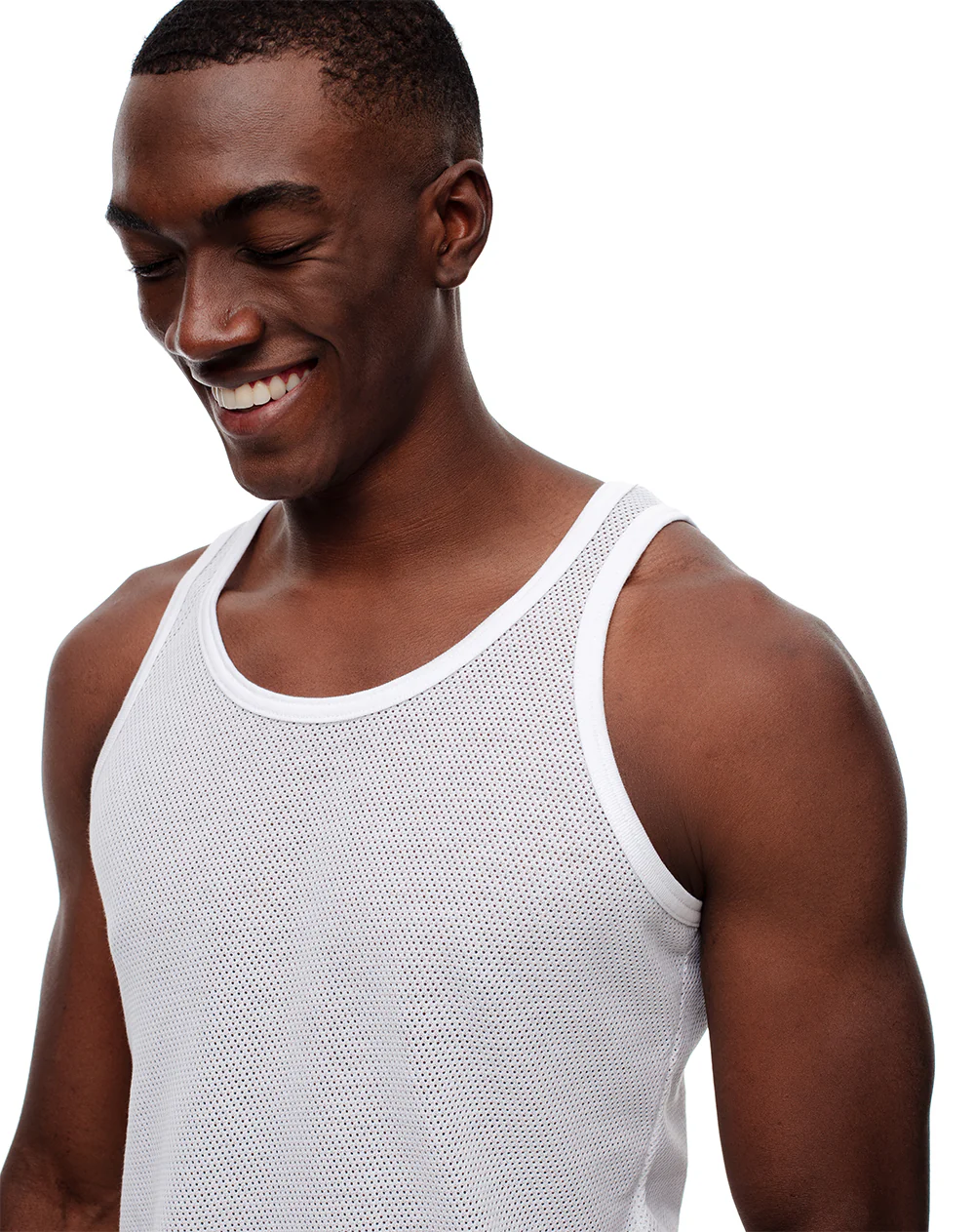 Camisilla slim malla blanca hombre - Image 5